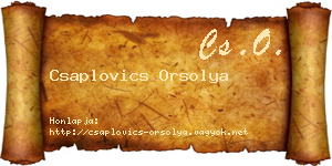 Csaplovics Orsolya névjegykártya