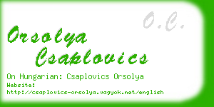 orsolya csaplovics business card